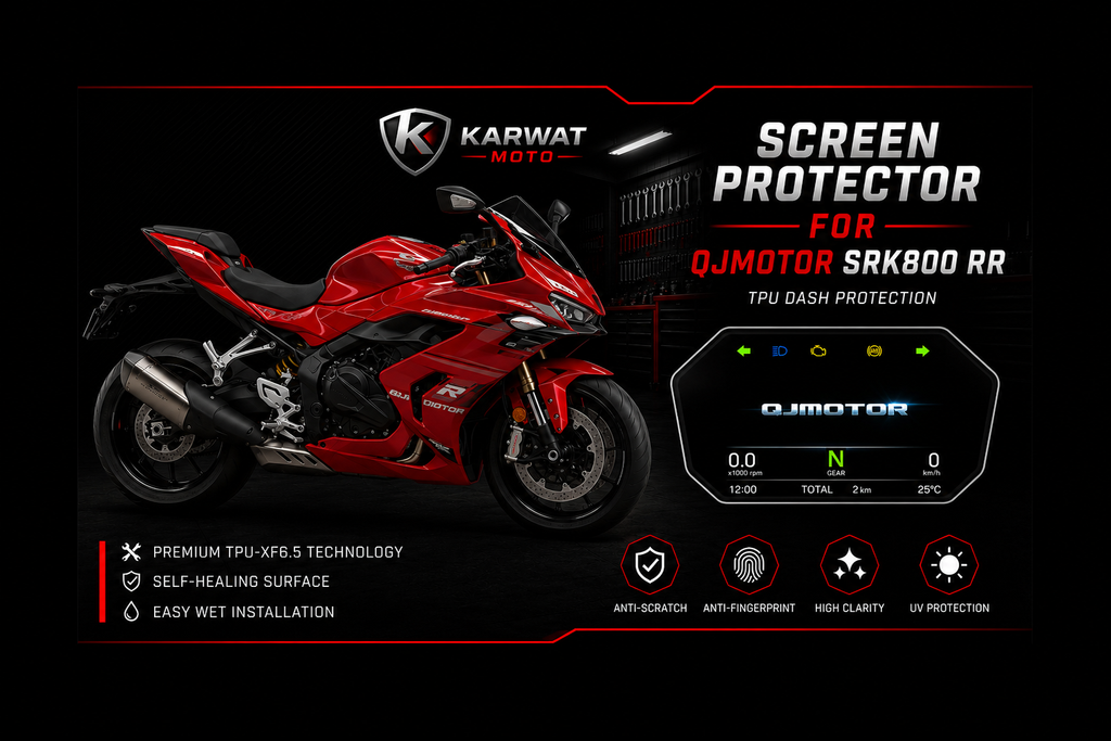 QJMOTOR SRK 800 RR TFT Screen Protector Dashboard TPU Film TWIN PACK