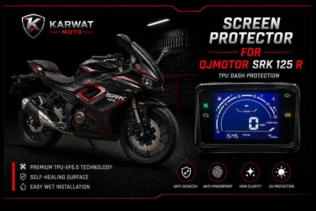 QJ MOTOR SRK 125 R TFT Screen Protector Dashboard TPU Film TWIN PACK