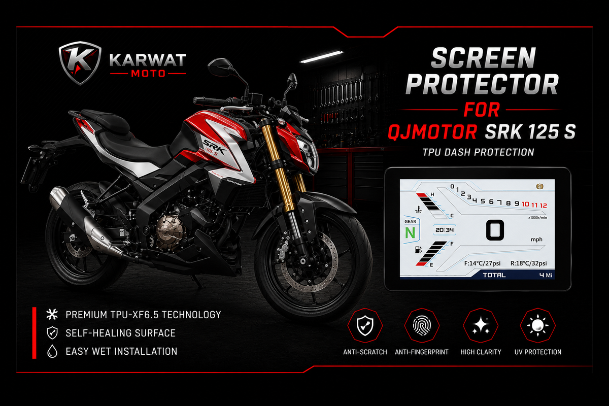 QJMOTOR SRK 125 S TFT Screen Protector Dashboard TPU Film TWIN PACK