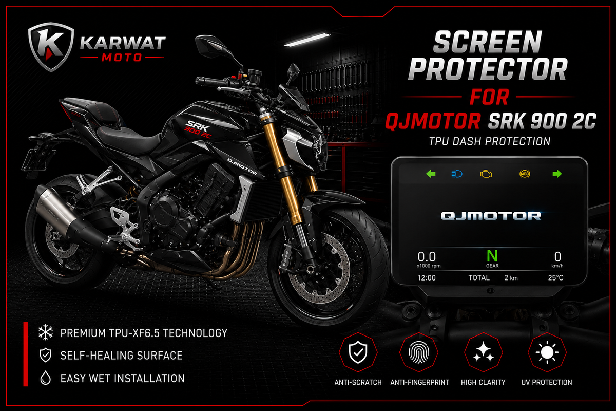QJMOTOR SRK 900 2C TFT Screen Protector Dashboard TPU Film TWIN PACK
